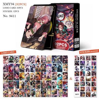 92-Piece Demon Slayer Photocard Set – LOMO Cards & Bonus Stickers