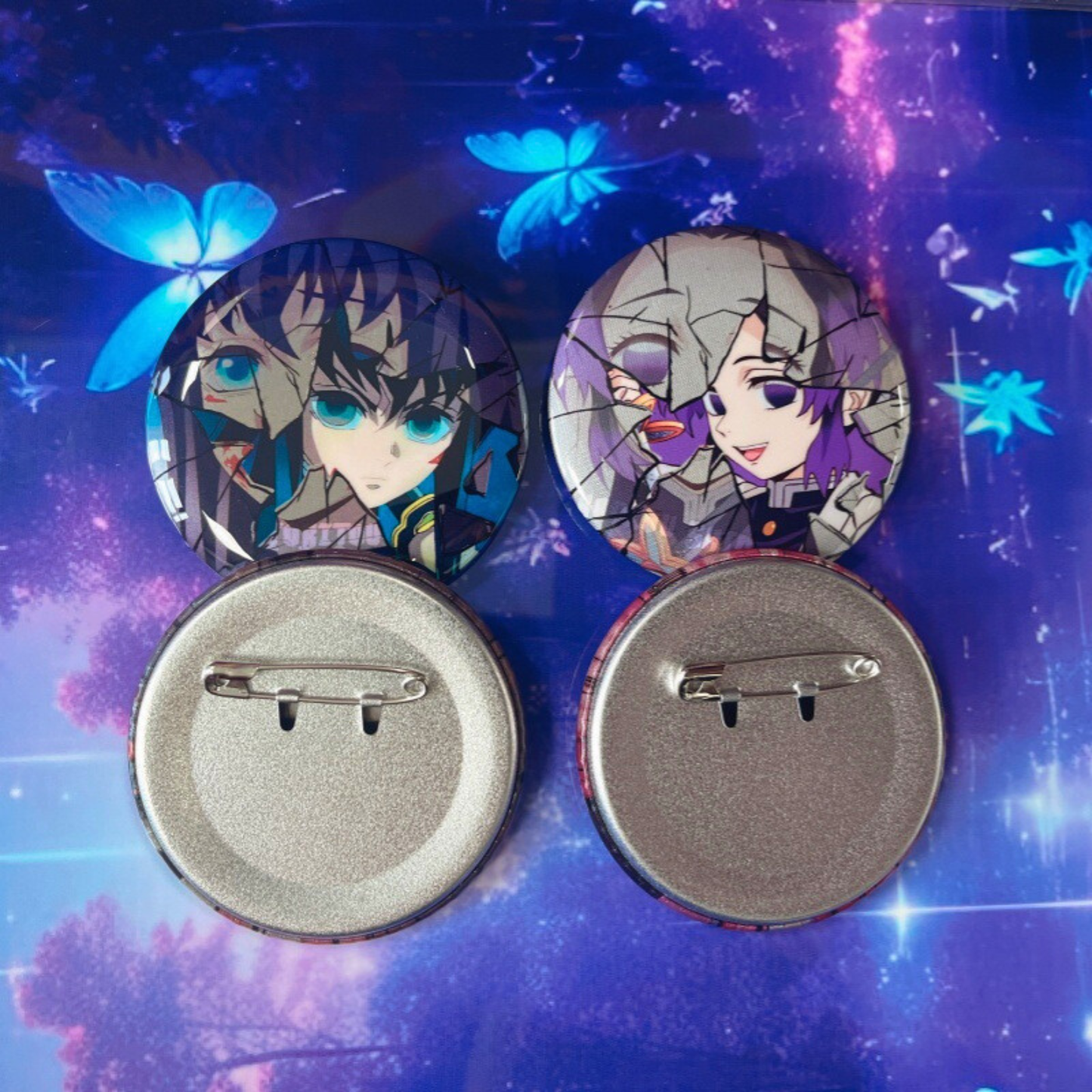 58mm Anime-Inspired Metal Badge (Reflective Pin)