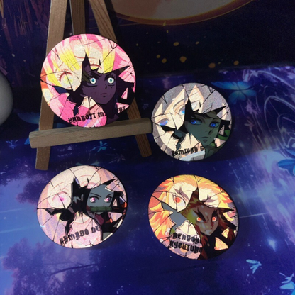 58mm Anime-Inspired Metal Badge (Reflective Pin)