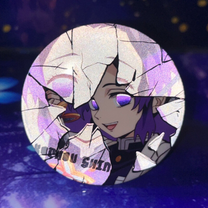58mm Anime-Inspired Metal Badge (Reflective Pin)