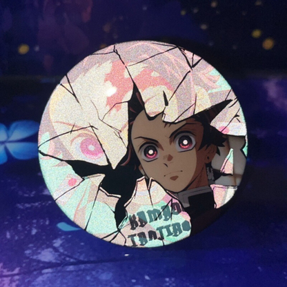 58mm Anime-Inspired Metal Badge (Reflective Pin)