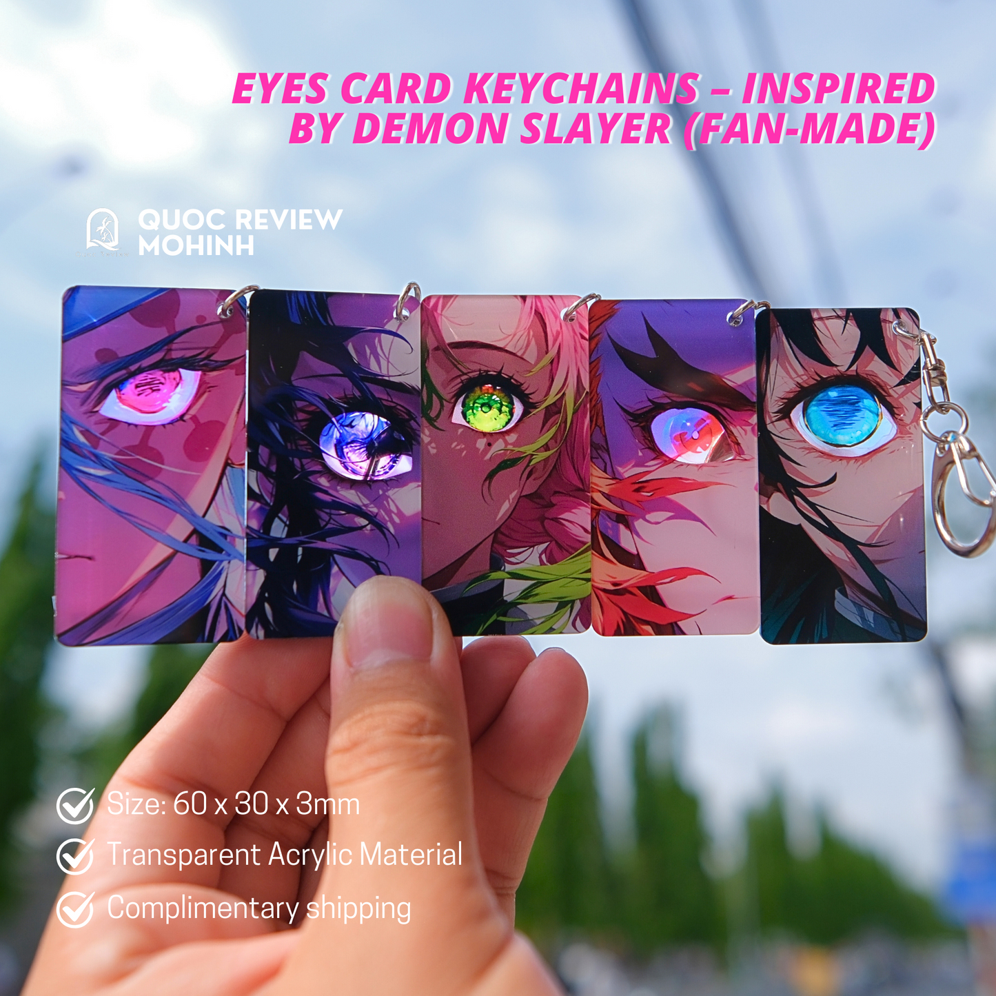 EYES CARD KEYCHAINS – Inspired by Demon Slayer 60x30mm (Fan-Made)