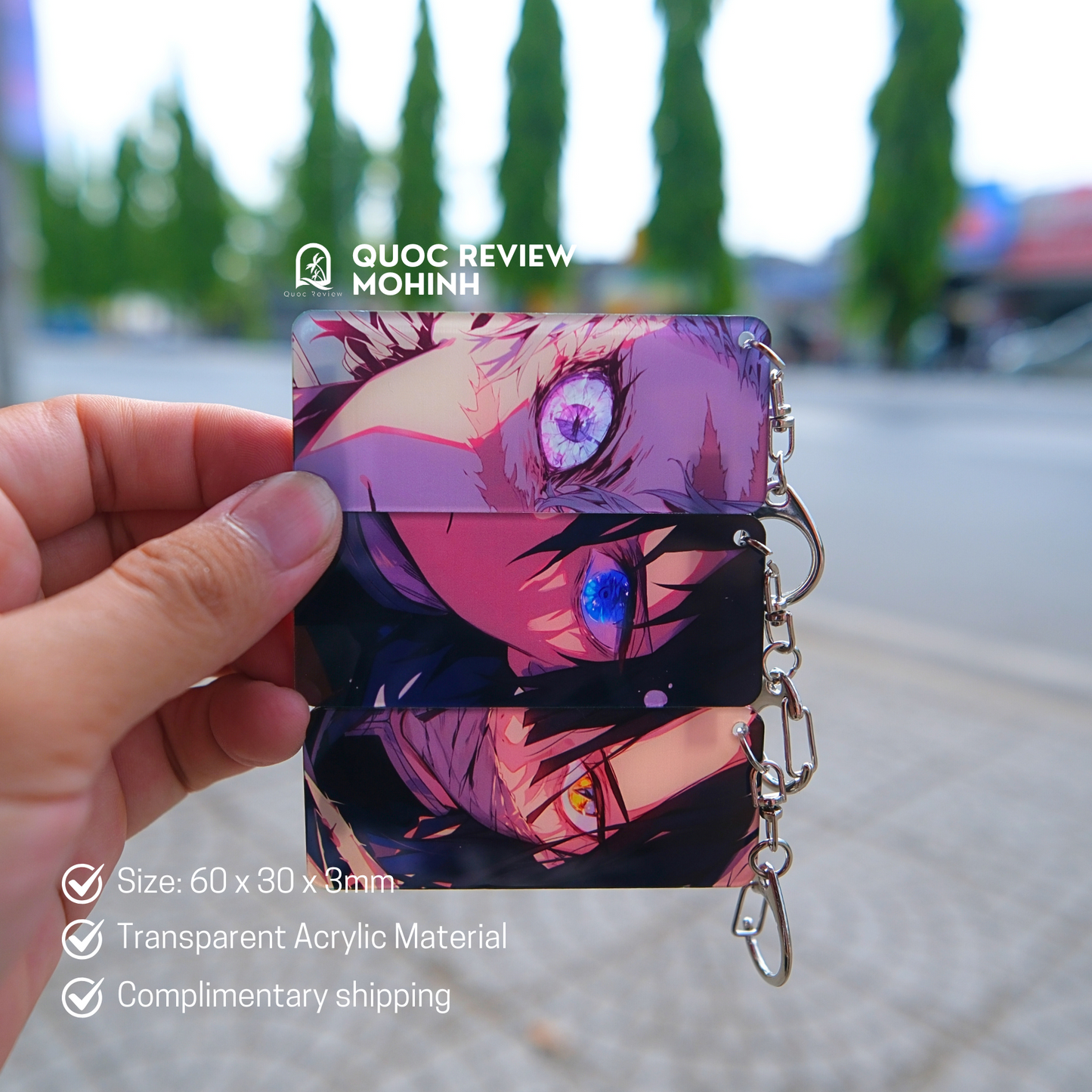 EYES CARD KEYCHAINS – Inspired by Demon Slayer 60x30mm (Fan-Made)