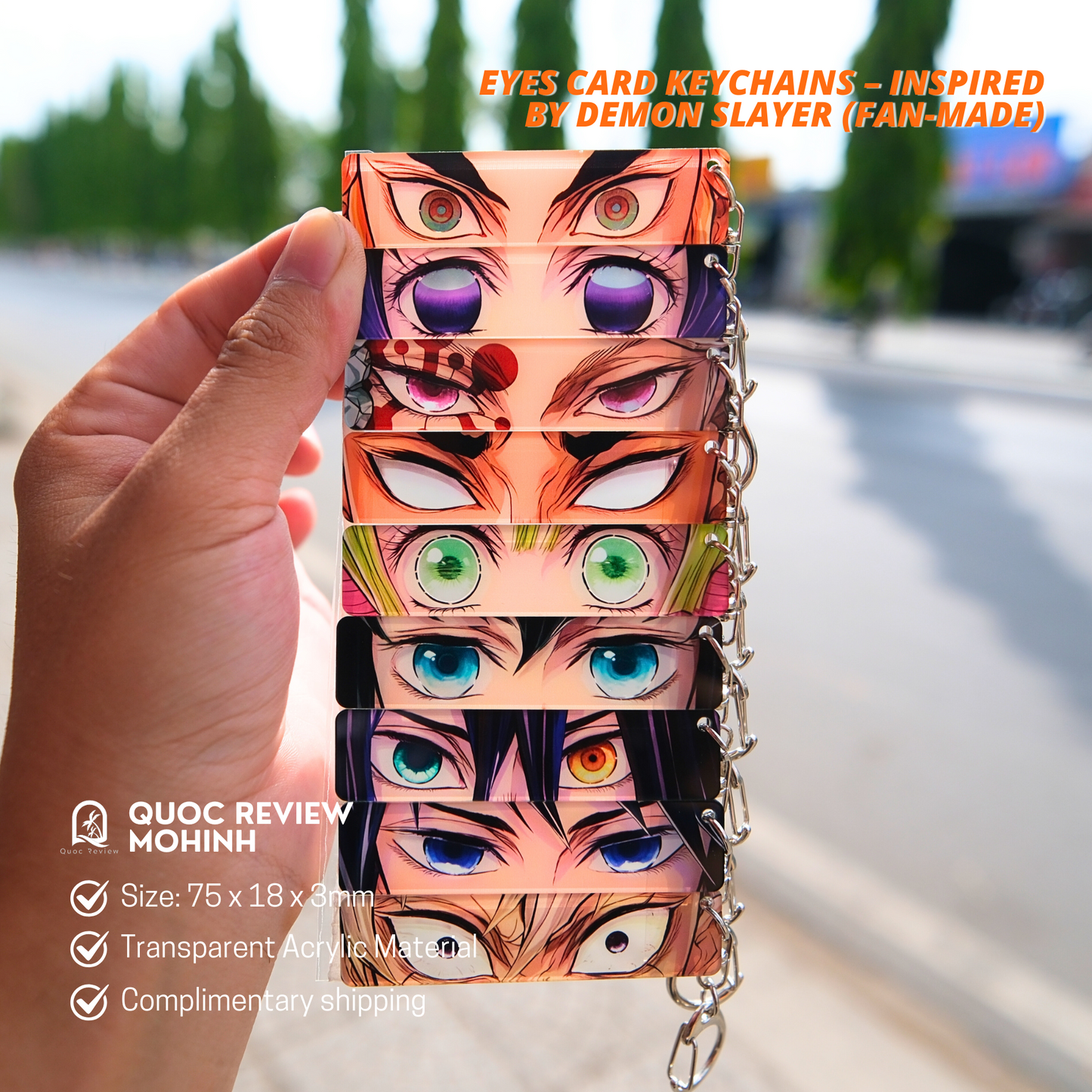 EYES CARD KEYCHAINS – Inspired by Demon Slayer 75x18mm (Fan-Made)